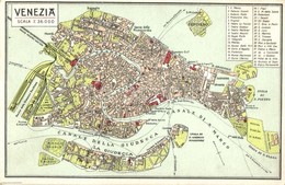 ** T1/T2 Venezia / Venice Map, Local Attractions Marked With Numbers - Ohne Zuordnung