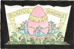 ** T2 Boldog Húsvéti Ünnepeket / Hand-painted Easter Greeting Art Postcard S: Jákó Masa - Ohne Zuordnung