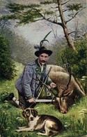 T2/T3 1911 Hunter With Dog And Stag (fl) - Ohne Zuordnung