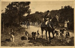 T2/T3 1938 Le Touquet-Paris-Plage, Le Départ Des Draga / French Hunters On Horses With Hunting Dogs - Zonder Classificatie