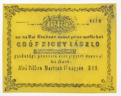 Alsó Pél 1849. 6kr 'gróf Zichy László' Füredi Féle Hamisítványa T:II
Hungary / Alsó Pél (Dolný Pial) 1849. 6 Kreuzer 'Co - Unclassified