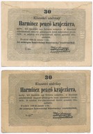 1849. 30kr 'Kossuth Bankó' (2x) Egyik Csillagos Sorozatszámmal T:III,III-
Adamo G103,G103A - Non Classés
