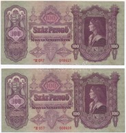 1930. 100P (2x) Sorszámkövetők, Csillagos Sorozatszám T:I- Egyiken Törés Nélküli Hajtás - Ohne Zuordnung