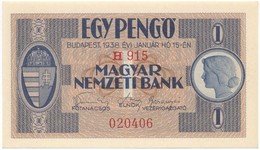 1938. 1P 'H915 020406' T:I / Hungary 1938. 1 Pengő 'H915 020406' C:UNC 
Adamo P1 - Unclassified