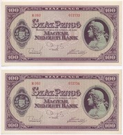 1945. 100P (2x) Sorszámkövetők, Nyomdai Papírránc T:I - Ohne Zuordnung