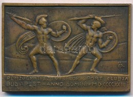 1926. 'Pénzügyi Tisztviselők Sport Clubja Budapest = Anno Domini MDCCCCXXIII' Kétoldalas, öntött Br Plakett. Szign.: ÖP( - Non Classificati