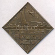 1940. 'Balatonkenesei Sporthét / Székesfővárosi Tenisz Bajnokság 1940' Br Plakett. Szign.: Szilas (67x67mm) T:1- / Hunga - Ohne Zuordnung