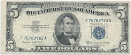 Amerikai Egyesült Államok 1953B 5$ 'Silver Certificate - Kisméretű', Kék Pecsét, 'Elizabeth Rudel Smith - C. Douglas Dil - Unclassified