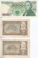 Lengyelország 1941. 2Zl (2x) + 1988. 5000Zl T:III,III-
Poland 1941. 2 Zlote (2x) + 1988. 5000 Zlotych C:F,VG - Unclassified