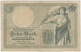 Német Birodalom 1906. 10M Hét Számjegyű Sorszám T:III German Empire 1906. 10 Mark Seven Digit Serial C:F - Ohne Zuordnung