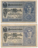 Német Birodalom 1917. 5M (2x) T:III 
German Empire 1917. 5 Mark (2x) C:F - Unclassified