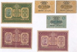 Olaszország / Velence / Osztrák-magyar Megszállás 1918. 5c + 10c (2x) + 1L (2x) + 2L T:III-III- Szakadás
Italy / Venice  - Sin Clasificación