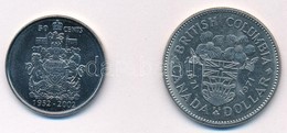Kanada 1971. 1$ Ni + 2002P 50c Ni Borítású Acél T:1- Kis Ph. 
Canada 1971. 1 Dollar Ni + 2002P 50 Cents Ni Plated Steel  - Unclassified