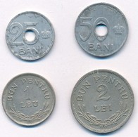 Románia 1921. 25b Al + 50b Al + 1924. 1L Cu-Ni + 2L Cu-Ni T:1-,2 Patina, Ph.
Romania 1921. 25 Bani Al + 50 Bani Al + 192 - Ohne Zuordnung