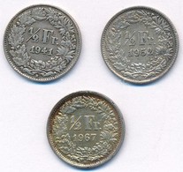 Svájc 1941-1967. 1/2Fr Ag (3xklf) T:2,2-
Switzerland 1941-1967. 1/2 Franc Ag (3xdiff) C:XF,VF - Sin Clasificación