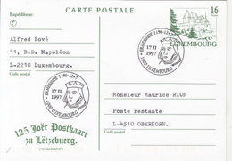 83693- CASTLE POSTCARD STATIONERY, COUNTESS ERMESINDE SPECIAL POSTMARK, 1997, LUXEMBOURG - Brieven En Documenten