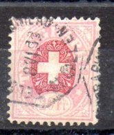 Suiza Sello Telégrafo Nº Yvert 8 (B) O (sin Hilos De Seda) Valor Catálogo 50.0€ - Telegraafzegels