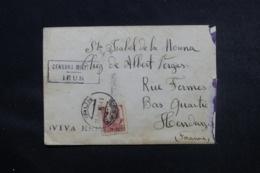 ESPAGNE - Cachet De Censure De Irun Sur Enveloppe Pour La France En 1937 - L 46873 - Republicans Censor Marks