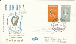 Ireland FDC 26-9-1966 EUROPA CEPT Complete Set Of 2 With Cachet - 1966