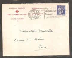 Enveloppe Croix Rouge Francaise  Comite De NANCY   65c Paix Oblit  NANCY  1938 - 1932-39 Paix