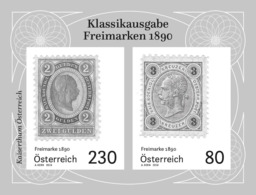Austria 2019 - Freimarken 1890 Black Print Mnh** - Proeven & Herdruk