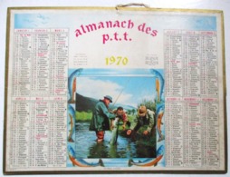 CALENDRIER 1970 ALMANACH DES POSTES TELEGRAPHES TELEPHONES PTT PECHEURS PECHE A LA LIGNE BROCHET UN BEAU SUCCES - Grand Format : 1961-70