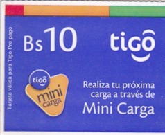 Bolivia, BO-Tigo-16, Realiza Tu Proxima Carga + Tigo Logo, Blue, 2 Scans. - Bolivien