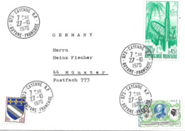 Guyane Terre De L'Espace Vers Allemagne 1970 Lettre, Cover, Brief. - South America