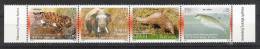 NEPAL 2005  MAMMAL SERIES, Fauna, Animals  4 Stamps Complete, RED Colour Between Stamps 808/11,MNH - Nepal