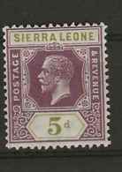 Sierra Leone, 1921, SG 138, Mint Hinged - Sierra Leone (...-1960)