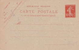 Carte Semeuse Camée 10 C Rouge E1 Neuve Repiquage Elie Weill - Cartes Postales Repiquages (avant 1995)