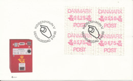 Denmark FDC With 4 Frama Labels 5-10-1990 With Cachet - Machine Labels [ATM]