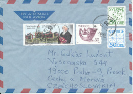 Sweden Air Mail Cover Sent To Czechoslovakia 19-10-1993 - Brieven En Documenten