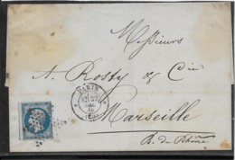 France N°14 Oblitéré étoile De Paris 1860 - B/TB - 1853-1860 Napoléon III.