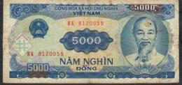VIETNAM P108 5000 DONG 1991 #BK     F-VF NO P.h. - Viêt-Nam