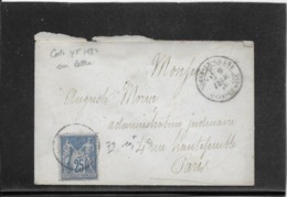 France N°79 Sur Lettre TB - 1876-1898 Sage (Type II)