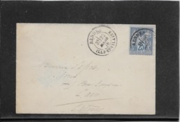 France N°79 Sur Lettre TB - 1876-1898 Sage (Type II)