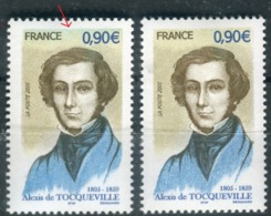 Variété N° Yvert 3780,1 Exemplaire Avec Du Bleu En Haut + 1 Normal, Neufs Luxe - Prix Fixe - Réf V 774 - Unused Stamps