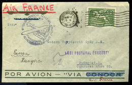 URUGUAY 1937. Dekoratív Légi Levél A Richter Gedeon Gyárba Küldve, Budapestre  /   Decorative  Airmail Letter To The Ric - Uruguay