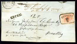 SZENIC 1850. 3kr Levél Előlapon  /  3Kr On Letter Front - Usati