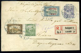 BUDAPEST 1918. Ajánlott Légi Levél Bécsbe Küldve  /  Reg Airmail Letter To Vienna - Oblitérés