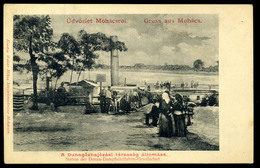 MOHÁCS DDSG Állomása, Régi Képeslap   /  DDSG Station Vintage Pic. P.card - Hongarije