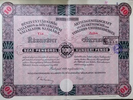 Budapest 1929. 'Részvénytársaság Villamos és Közlekedési Vállalatok Számára' Tíz Részvénye 100P-ről  /  10 Shares Of Tra - Sin Clasificación