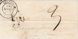 Précurseur XIX Cachet Type 14 Lettre Avec Contenu De Cuers à Draguignan 22 Mars 1845 - 1801-1848: Precursores XIX