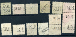 CÉGLYUKASZTÁS Kis Tétel 3db Steklapon  /  CORP PUNCHED Small 3 Piece Bundle - Used Stamps
