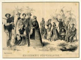 Kecskeméti Népviseletek. Rajz: Grimm R. Kőnyomat. 1853. Paszpartuban, 27*20 Cm  /  Traditional Costume Litho In Paspart - Non Classés