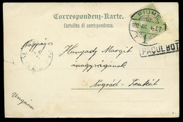 1902. Képeslap  Fiume, Paquebot Bélyegzésekkel Nógrádszakálra Küldve  /  Vintage Pic. P.card Fiume Pmk To Nógrádszakál - Used Stamps