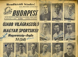 HUNGARY ENGLAND  7:1 ! 1954.05.23. Az Esti Budapest Különszáma Az Autographs  RRR - Authographs