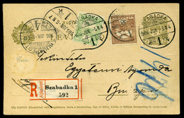 SZABADKA 1906. Kiegészített Ajánlott Díjjegyes Levlap Budapestre  /  Uprated Reg. Stationery P.card To Budapest - Used Stamps