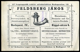1923, Pipa Kereskedés Számlája, Feldsberg János, Budapest  /  Smoking Pipe Merchant Bill - Ohne Zuordnung